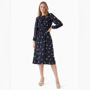 Kate Spade ‘Pansy Toss’ Flower Printed Midi Dress - Size Medium NWT